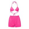 The Best New Sexy Women Reflect Light Sleeveless Crop Tops Bodycon Club Party Short Pants Outfit Clothes Set Summer Beach Suit Online - Hplify