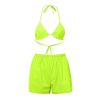 The Best New Sexy Women Reflect Light Sleeveless Crop Tops Bodycon Club Party Short Pants Outfit Clothes Set Summer Beach Suit Online - Hplify