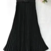 The Best New Summer Women Ladies Elegant Long Skirt Retro Maxi Chiffon High Waist Solid Casual Pleated Beach Long Skirt Sundress Online - Hplify