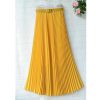 The Best New Summer Women Ladies Elegant Long Skirt Retro Maxi Chiffon High Waist Solid Casual Pleated Beach Long Skirt Sundress Online - Hplify
