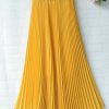 The Best New Summer Women Ladies Elegant Long Skirt Retro Maxi Chiffon High Waist Solid Casual Pleated Beach Long Skirt Sundress Online - Hplify