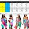 The Best New Trend Popular Women Ladies Colorful Off Shoulder Bodycon Short Trousers Jumpsuit Rompers Clubwear Playsuit Bodysuit Online - Hplify