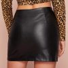 The Best New Women Black PU Leather Pencil Skirt Summer Office Ladies Bodycon High Waist Slim Mini Short Skirt Online - Hplify