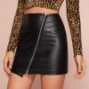 The Best New Women Black PU Leather Pencil Skirt Summer Office Ladies Bodycon High Waist Slim Mini Short Skirt Online - Hplify