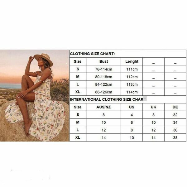 The Best New Women Boho Floral Long Maxi Dress Summer Beach Ladies Sleeveless Party Holiday Casual Loose Sundress Online - Hplify