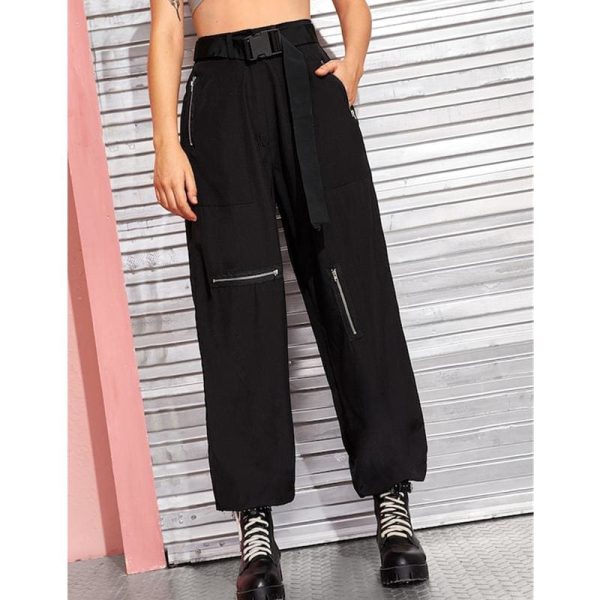 The Best New Women Cargo Trousers Casual Hip Hop Military Army Combat 4 Pocket Basic Combat Cargo Trousers Hiking Pants with belt Online - Hplify