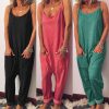 The Best New Women Casual Jumpsuit Ladies Sleeveless Loose Baggy Trousers Overalls Party Solid Jumpsuit Romper Trousers Online - Hplify