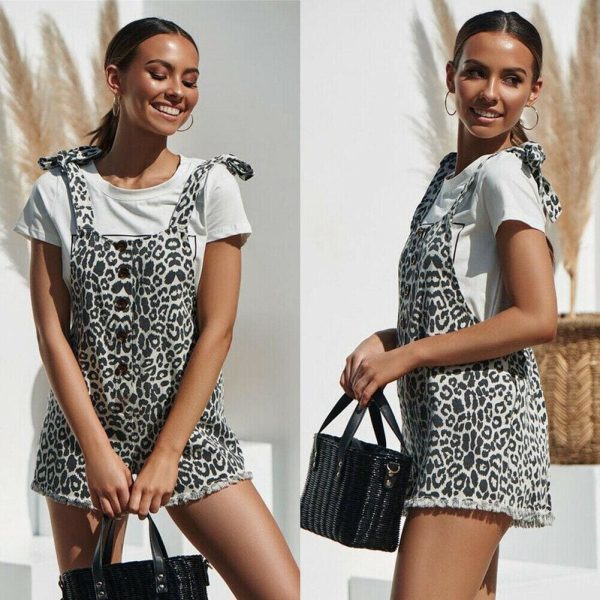 The Best New Women Casual Playsuit Fashion Leopard Print?Trouser Ladies Jumpsuit Summer Holiday Shorts Rompers Women Overall Online - Hplify