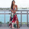 The Best New Women Floral Maxi Dress Fashion Ladies Sleeveless V Neck Prom Evening Party Summer Beach Casual Long Sundress Online - Hplify