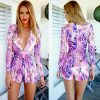 The Best New Women Jumpsuit Summer Boho Floral Casual Long Sleeve Playsuit Sexy Ladies V Neck Jumpsuit Romper Holiday Beachwear Online - Hplify