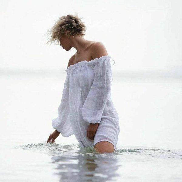 The Best New Women Ladies Boho Summer Sexy Off Shoulder Mini Short Dress Fashion Sexy Beach Solid Casual Loose Dress Sundress Online - Hplify