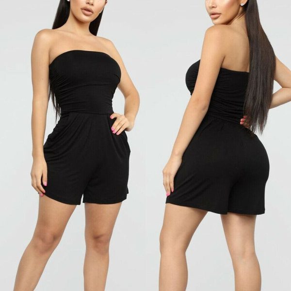 The Best New Women Ladies Clubwear Summer Playsuit Bodycon Sexy Off Shoulder Tube Tops Party Jumpsuit Romper Trousers Online - Hplify