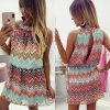 The Best New Women Ladies Summer Boho Sleeveless Short Mini Dress Holiday Party Beach Dresses Fashion Casual Loose Sundress Online - Hplify