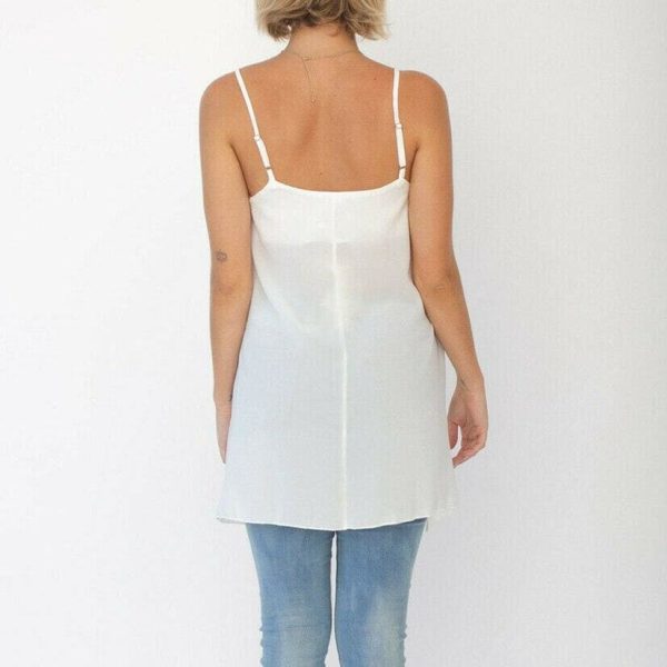 The Best New Women Ladies Vest Tank Top Chiffon Long Loose Solid Beach Casual Swing Cami Tops Blouse Summer Clothes Online - Hplify