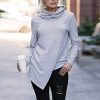 The Best New Women Lady Autumn Long Sleeve Pullover Casual Blouse Loose Turtle Neck Jumper Loose Shirt Tops Sweatshirt Online - Hplify