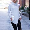 The Best New Women Lady Autumn Long Sleeve Pullover Casual Blouse Loose Turtle Neck Jumper Loose Shirt Tops Sweatshirt Online - Hplify
