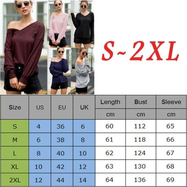 The Best New Women Long Sleeve Loose T Shirts Fashion Ladies One Shoulder Summer Casual Pullover Tops Shirt Sweatshirt Online - Hplify