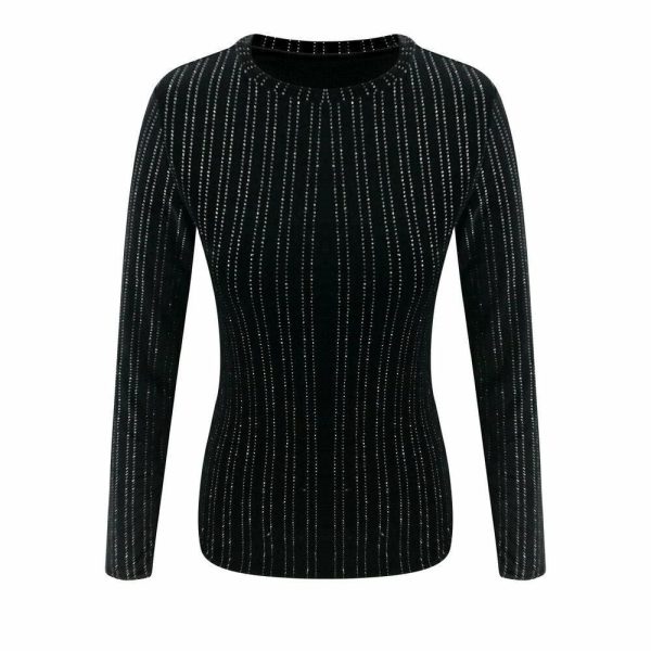 The Best New Women Long Sleeve Loose Tee Shirts Fashion Ladies Autumn Winter Diamond Shining Casual Slim Fit Blouse Tops Shirt Online - Hplify