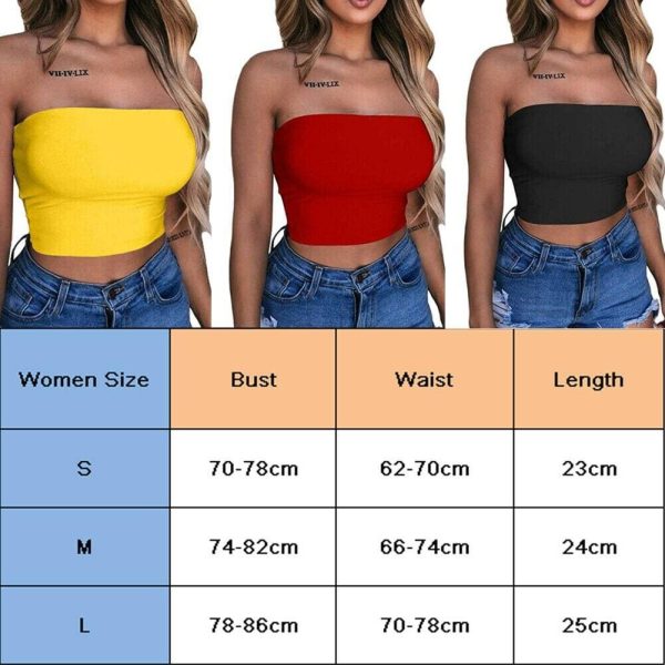 The Best New Women Off Shoulder Strapless Casual Tank Vest Sleeveless Summer Bodycon Slim Tank Crop Tops Camis Outwear Online - Hplify