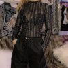 The Best New Women Sexy Turtleneck Sheer Mesh Romper Tops Bodycon Bodysuit Long Sleeves Leotard Jumpsuit Shirt Tops Online - Hplify