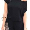 The Best New Women Single Shoulder Solid Casual Playsuit Fashion Ladies Summer Beach Plain Shorts Loose Romper Jumpsuit Online - Hplify