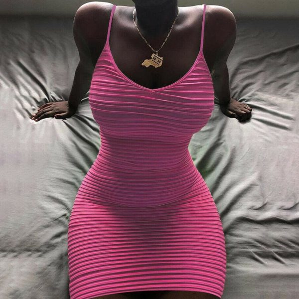 The Best New Women Sleeveless Bodycon Sundress Ladies Summer Holiday Solid Casual Package Hip Mini Short Dress Online - Hplify