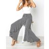 The Best New Women Striped Baggy Harem Pants Hippie Wide Leg Gypsy Boho Long Palazzo Bow Tie High Wais Ruffle Loose Trouser Online - Hplify