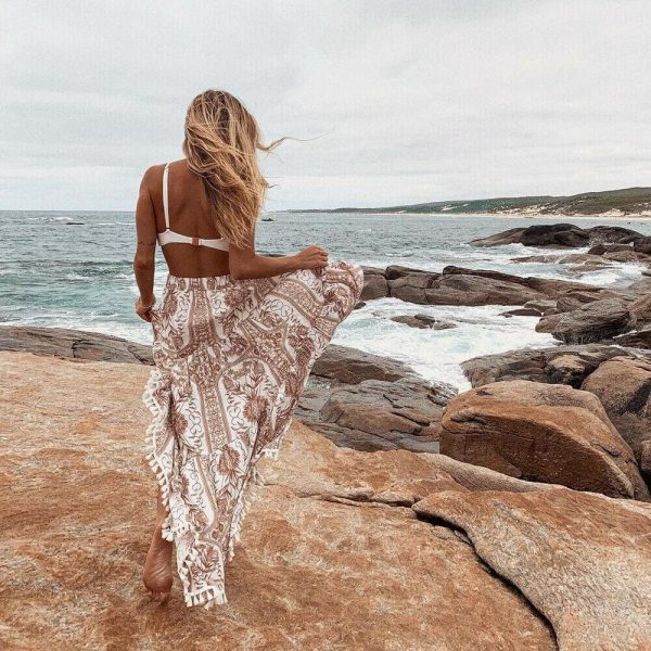 The Best New Women Summer Boho Floral Print Maxi Skirt Summer Holiday Long Skirt Beach Skirt arrival Long Retro Skirt Sundress Hot Online - Hplify