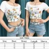 The Best New Women Summer Floral Off Shoulder Tops Ladies Casual Blouse Short Sleeve Beach Holiday Slim Crop Top Shirt Online - Hplify