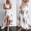 The Best New Women Summer Hight Waist Maxi Skirt Ladies Fashion Pleated Beach Long Casual Boho Floral Skirt Sundress Online - Hplify