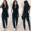 The Best New Women Summer Lace V-Neck Sleeveless Jumpsuit Elegant OL Ladies Casual Rompers Party Playsuit Long Pant Trousers Online - Hplify