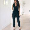 The Best New Women Summer Lace V-Neck Sleeveless Jumpsuit Elegant OL Ladies Casual Rompers Party Playsuit Long Pant Trousers Online - Hplify