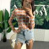 The Best New Women Sweet Cute Flower Patten Sheer Mesh See Through Long Sleeve T-Shirt Tee Crop Tops Summer Fashion Casual Lovely T-shirt Online - Hplify
