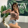 The Best New Women Sweet Cute Flower Patten Sheer Mesh See Through Long Sleeve T-Shirt Tee Crop Tops Summer Fashion Casual Lovely T-shirt Online - Hplify