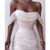 The Best Off Shoulder Pleated White bodycon Dress Women Strapless Backless Shinny Dress Elegant Party Dresses Clothes Online - Hplify