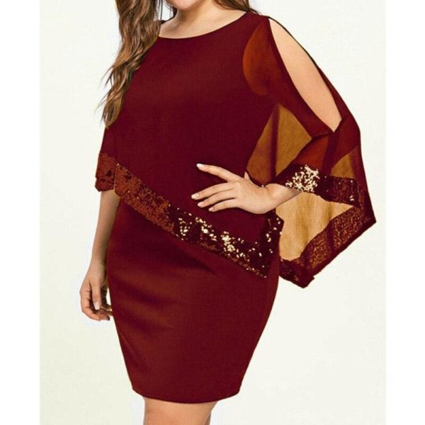 The Best Plus Size Elegant Women Business Office Dress Casual Ladies Formal Bodycon Shawl Tunic Sheath Sequin Pencil Dresses Online - Hplify