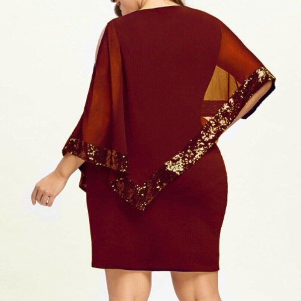 The Best Plus Size Elegant Women Business Office Dress Casual Ladies Formal Bodycon Shawl Tunic Sheath Sequin Pencil Dresses Online - Hplify