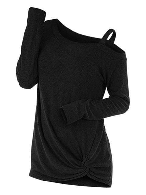 The Best Plus Size Long Sleeve Tshirts One Shoulder T-Shirt Online - Hplify