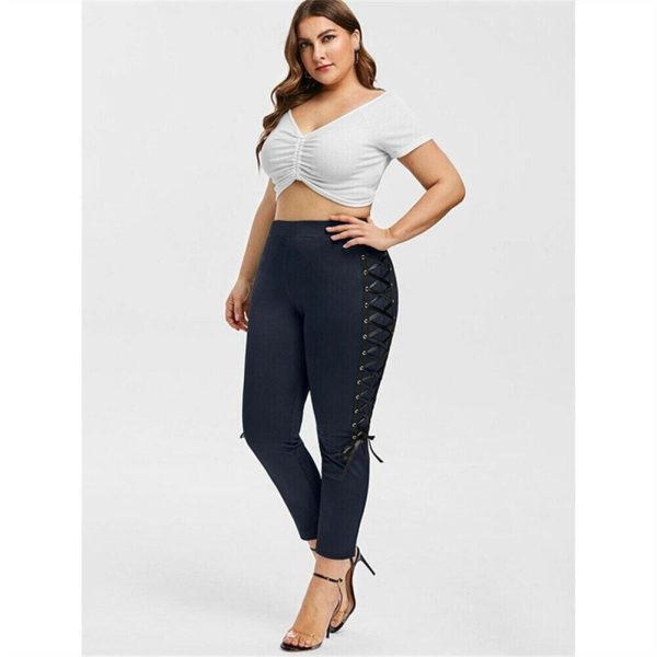 The Best Plus Size Summer Women Leggings Elastic Waist Skinny Stretch Pants Ladies Casual Gym Workout Push Up Trousers Bottom XL-4XL Online - Hplify
