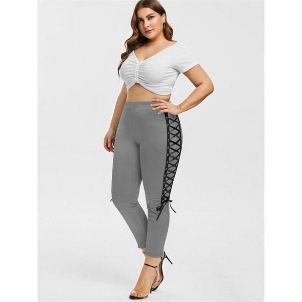 The Best Plus Size Summer Women Leggings Elastic Waist Skinny Stretch Pants Ladies Casual Gym Workout Push Up Trousers Bottom XL-4XL Online - Hplify