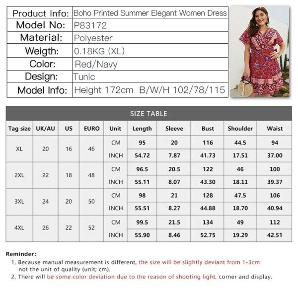 The Best Plus Size Women Short Sleeve Wrap Boho Floral Mini Dress Fashion Ladies Summer Sundress Casual V Neck Holiday Beach Clothes Online - Hplify