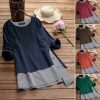 The Best Plus Size Women V Neck Summer Tops Ladies Casual Long Sleeve Tunic Baggy Loose T Shirts Tunic Tops Women Clothes Online - Hplify