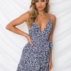 The Best Print Ruffled Wrap Dress Women Strap Mini Sundress Online - Hplify