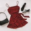 The Best Print Ruffled Wrap Dress Women Strap Mini Sundress Online - Hplify