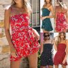 The Best Print Ruffled Wrap Dress Women Strap Mini Sundress Online - Hplify