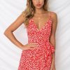 The Best Print Ruffled Wrap Dress Women Strap Mini Sundress Online - Hplify