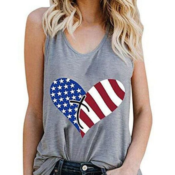 The Best Print Vest Cami Tops Tees Sleeveless Blouse Ladies Casual Loose Tank Tops Online - Hplify