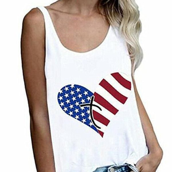 The Best Print Vest Cami Tops Tees Sleeveless Blouse Ladies Casual Loose Tank Tops Online - Hplify