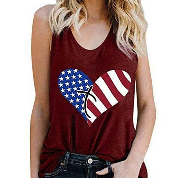 The Best Print Vest Cami Tops Tees Sleeveless Blouse Ladies Casual Loose Tank Tops Online - Hplify