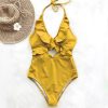 The Best Ruffle Swimsuit Women Backless Swimwear Women One Piece Swimsuit Padded Bathing Suit Ladies Beachwear Monokini Maillot De Bain Online - Hplify